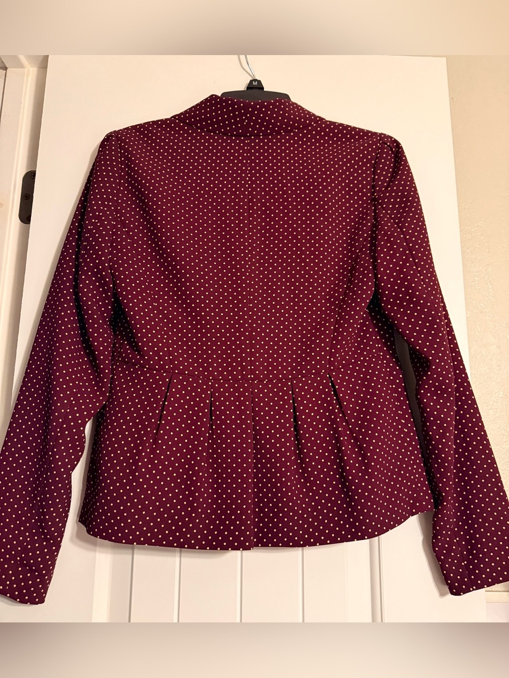 LOFT Ann Taylor Burgundy Polka Dot Single-Button Blazer Size XS - Picture 2 of 7
